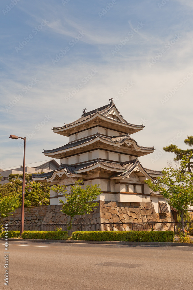 Kitanomaru Tsukimi Turret (1676) of Takamatsu castle, Japan