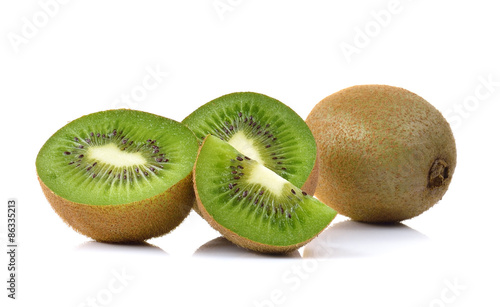  kiwi fruit on a white background