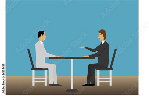 Job interview with man