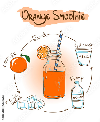 Sketch Orange smoothie recipe.