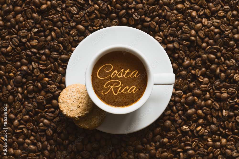 Still life - coffee wtih text Costa Rica