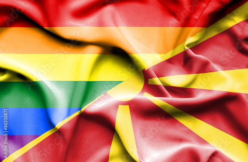Waving flag of Macedonia and Pride