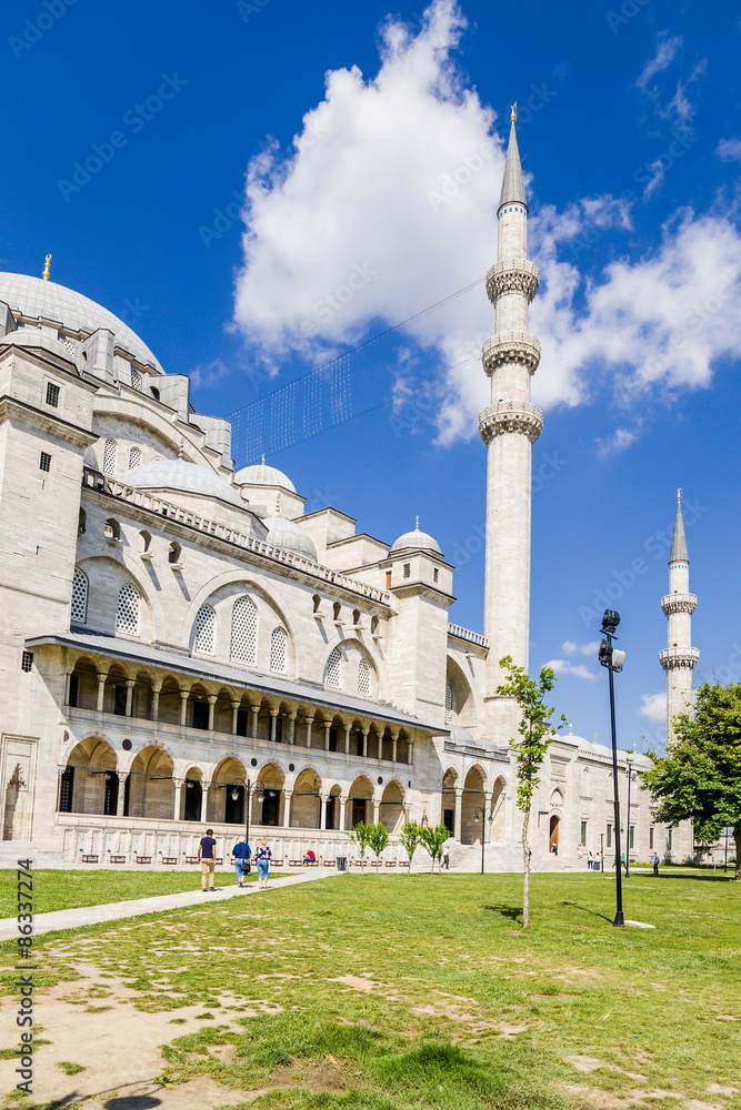 Istanbul, Turkey. The main building of the Süleymaniye Mosque and minarets, 1557