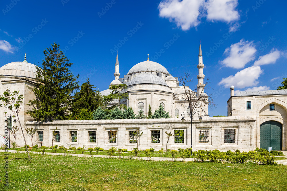 Istanbul, Turkey. Süleymaniye Mosque Complex and auxiliary buildings