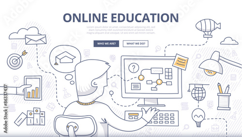 Online Education Doodle Concept