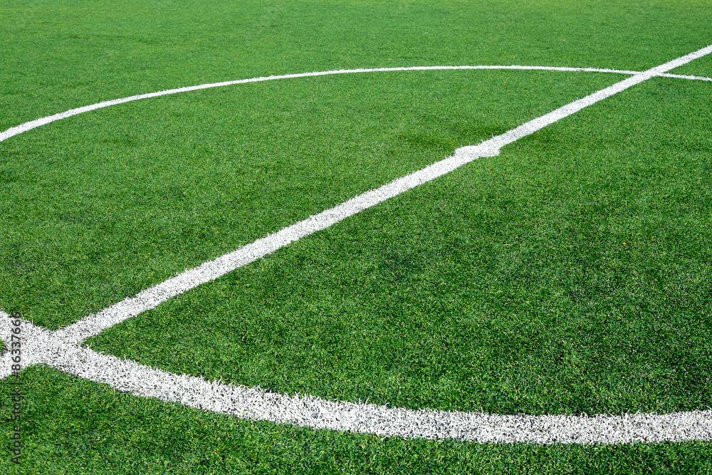 Fototapeta premium Center soccer field artificial grass