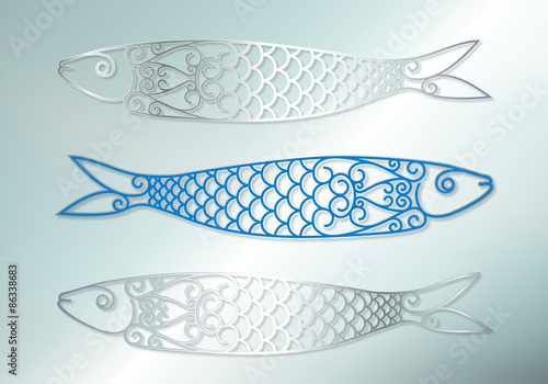 Steel Cut Sardines on Metal Background