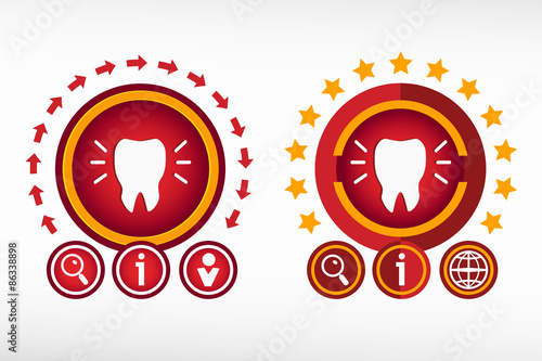 Tooth icon and creative design elements