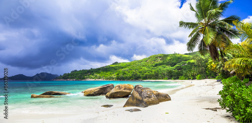 Tropical paradise on Seychelles island. Mahe
