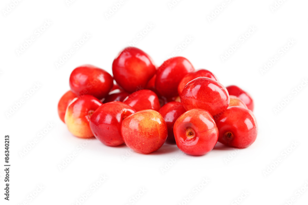 Ripe cherry isolated on white Ripe cherry isolated on white
