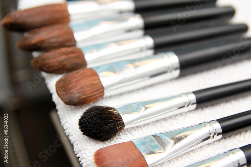 Set of wet make-up brushes