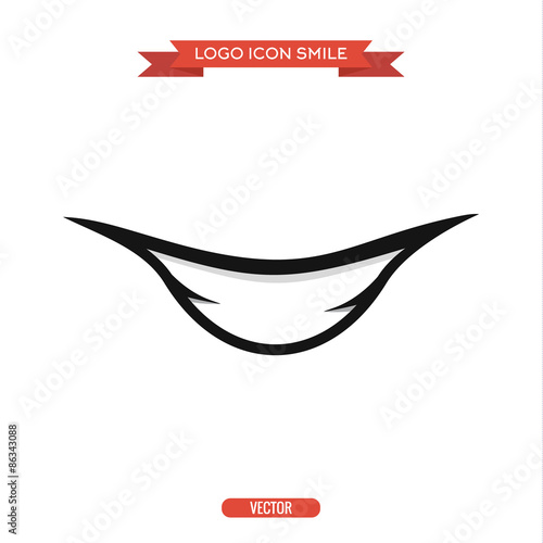 Abstract smile, vector illustration, icon logo, flat style