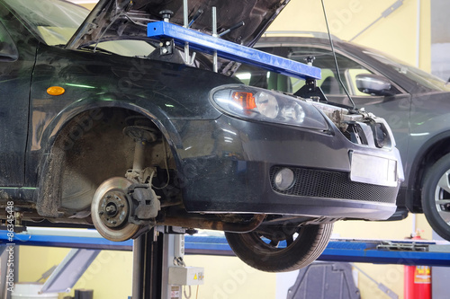 Serpuhov, Russia, June, 23, 2015: Cars in a dealer repair station in Serpuhov, Russia