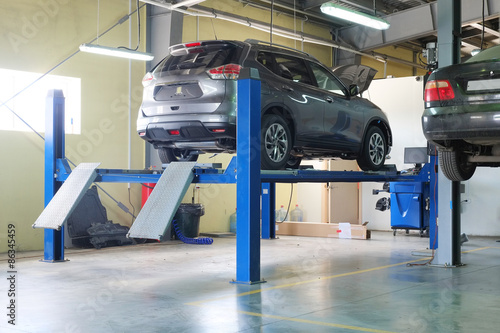 Serpuhov, Russia, June, 23, 2015: Cars in a dealer repair station in Serpuhov, Russia photo