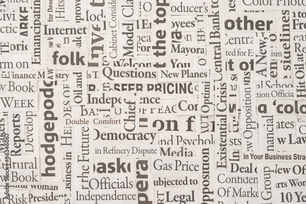 Background Made Of Newspaper Clippings Stock Photo Adobe Stock