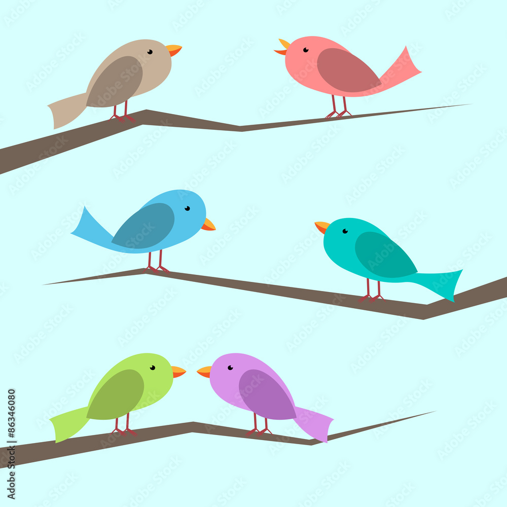 Vector birds set Vector birds set