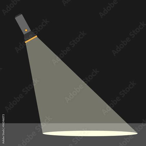 Flashlight illuminating ground
