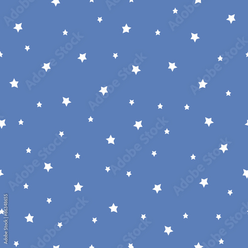 Tapety Wzór z gwiazdami na niebieskim tle. Nocne niebo charakter ilustracja. Tło słodkie dziecko prysznic.