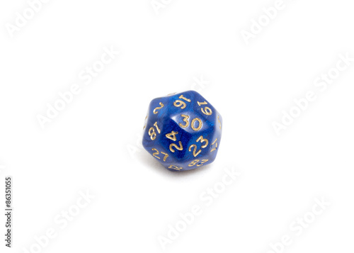 30-sided blue dice