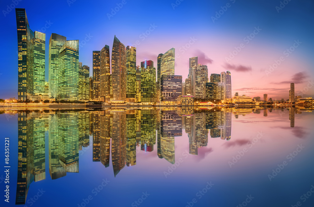 Obraz premium Singapore Skyline and view of Marina Bay