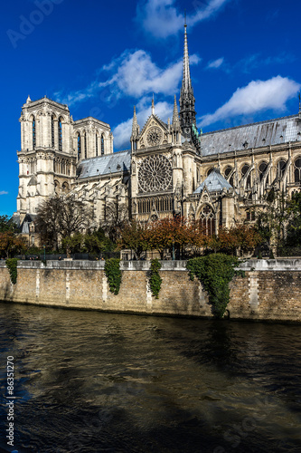 Cathedral Notre Dame de Paris on Cite Island  Paris  France.