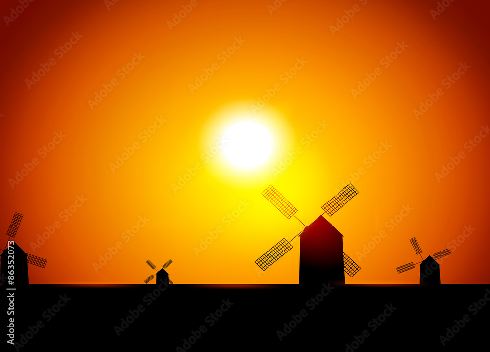 Fototapeta premium Windmill landscape