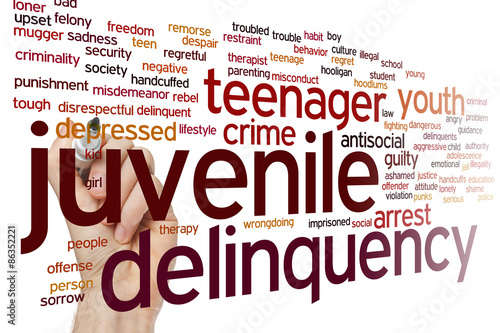 Juvenile delinquency word cloud photo