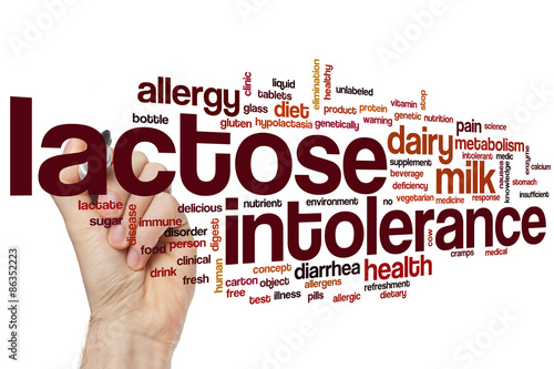 Lactose intolerance word cloud photo