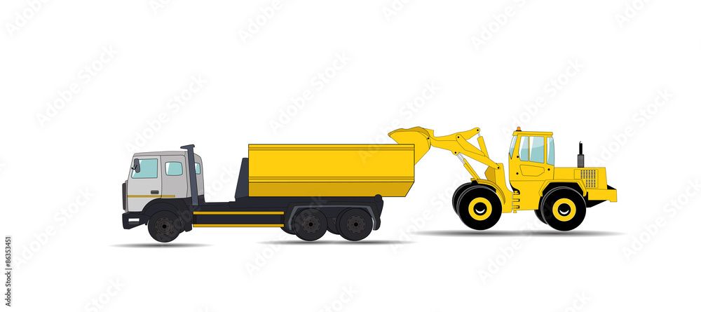 Construction Machinery. Vector Illustration.