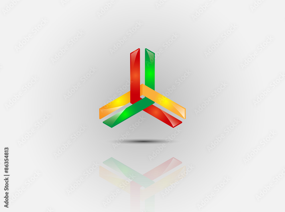 3d creative colorful reflective glass logo 3d creative colorful reflective glass logo