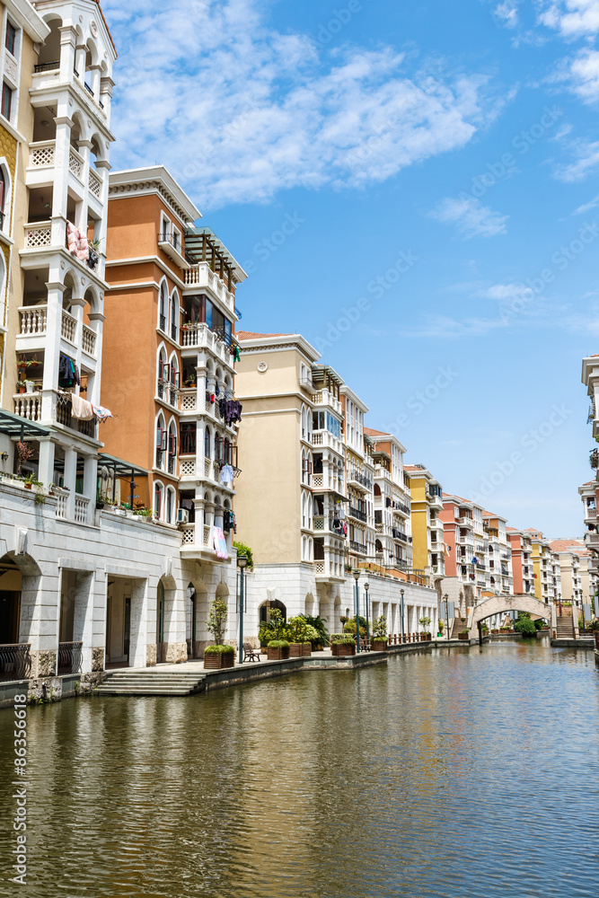 Naklejka premium Suburban apartment buildings in hangzhou, China