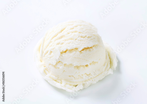 Quadro su tela Scoop of white yogurt ice cream