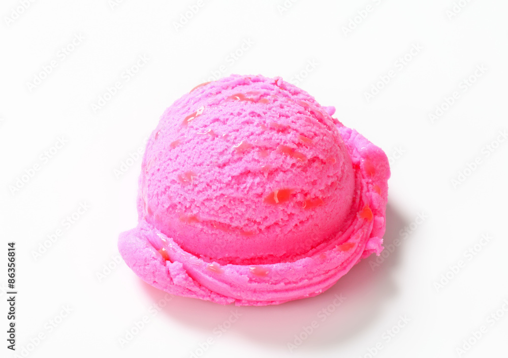 Scoop of pink ice cream Scoop of pink ice cream