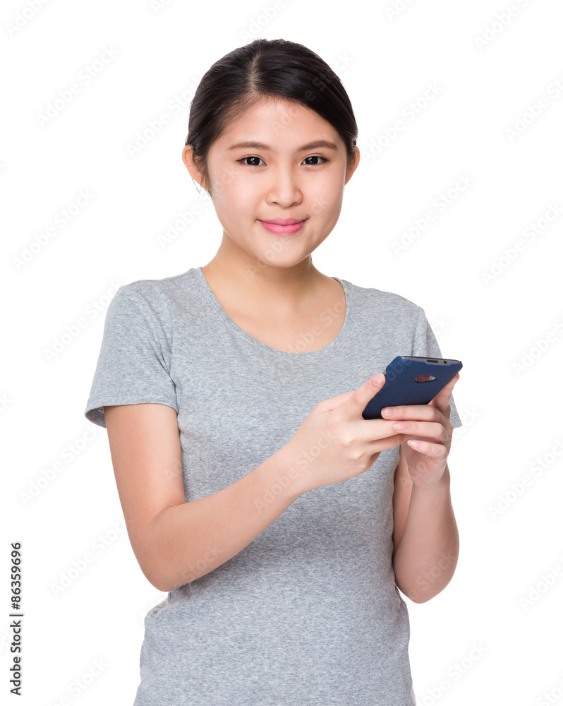 Young woman use of the cellphone Young woman use of the cellphone