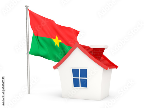 House with flag of burkina faso