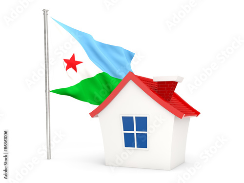 House with flag of djibouti