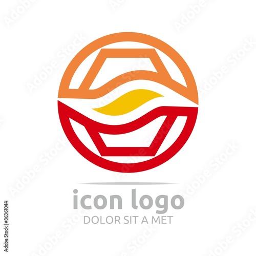 Logo Icon Hexagon Wave in the Loop Design Symbol Abstract photo