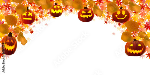 ハロウィン　もみじ　背景