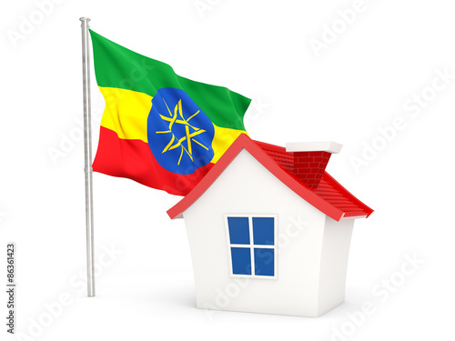 House with flag of ethiopia