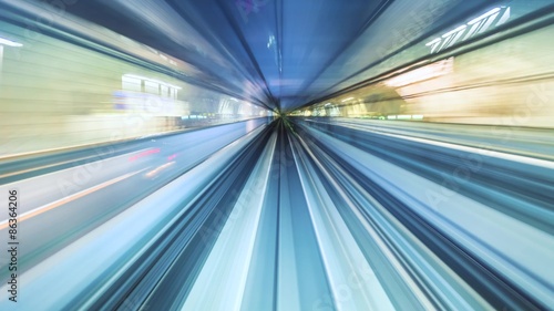 Hyperlapse through Tokyo tunnels via the automated guideway transit photo
