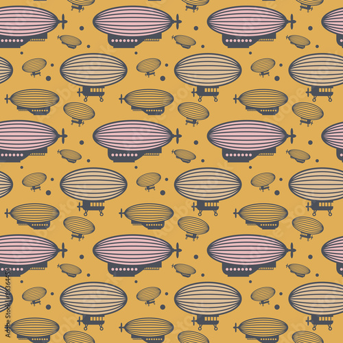 Seamless pattern, airship theme