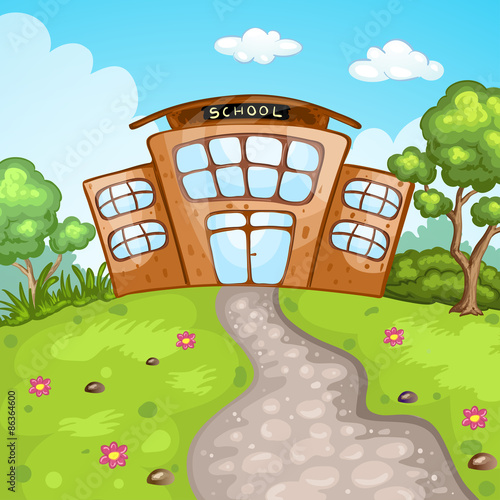Illustration of school building