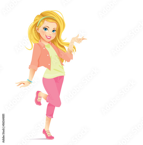 Teenager Girl is Presenting