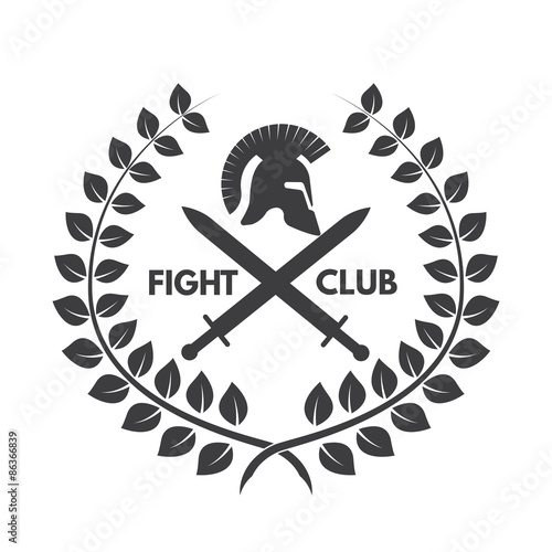 Fight club logo. Roman or Greek helmet