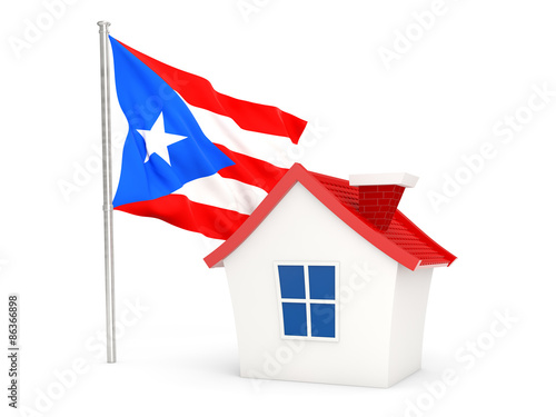 House with flag of puerto rico
