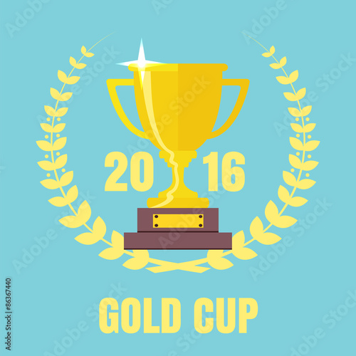 Champions Cup icon vector. Trophy icon. Trophy cup flat vector i