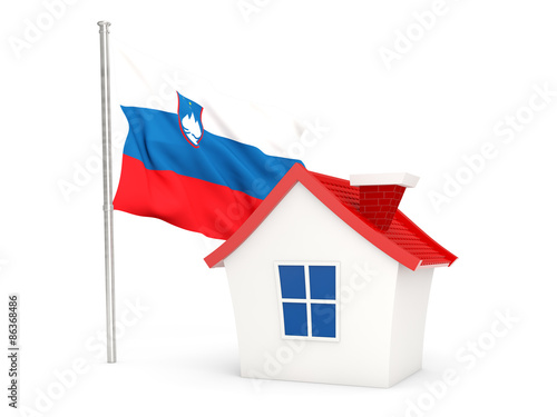 House with flag of slovenia