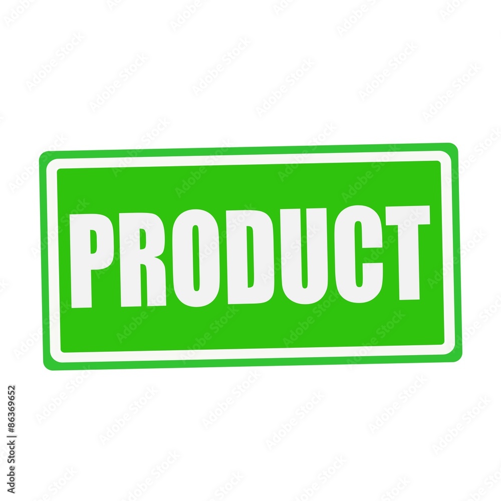 PRODUCT white stamp text on green PRODUCT white stamp text on green