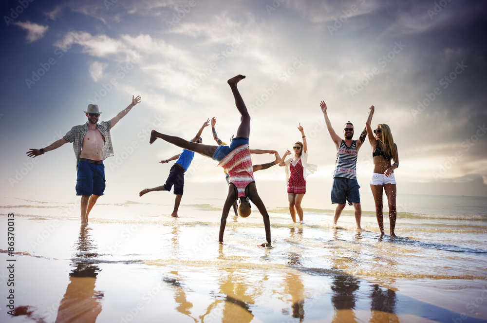 Friendship Freedom Beach Summer Holiday Concept Friendship Freedom Beach Summer Holiday Concept