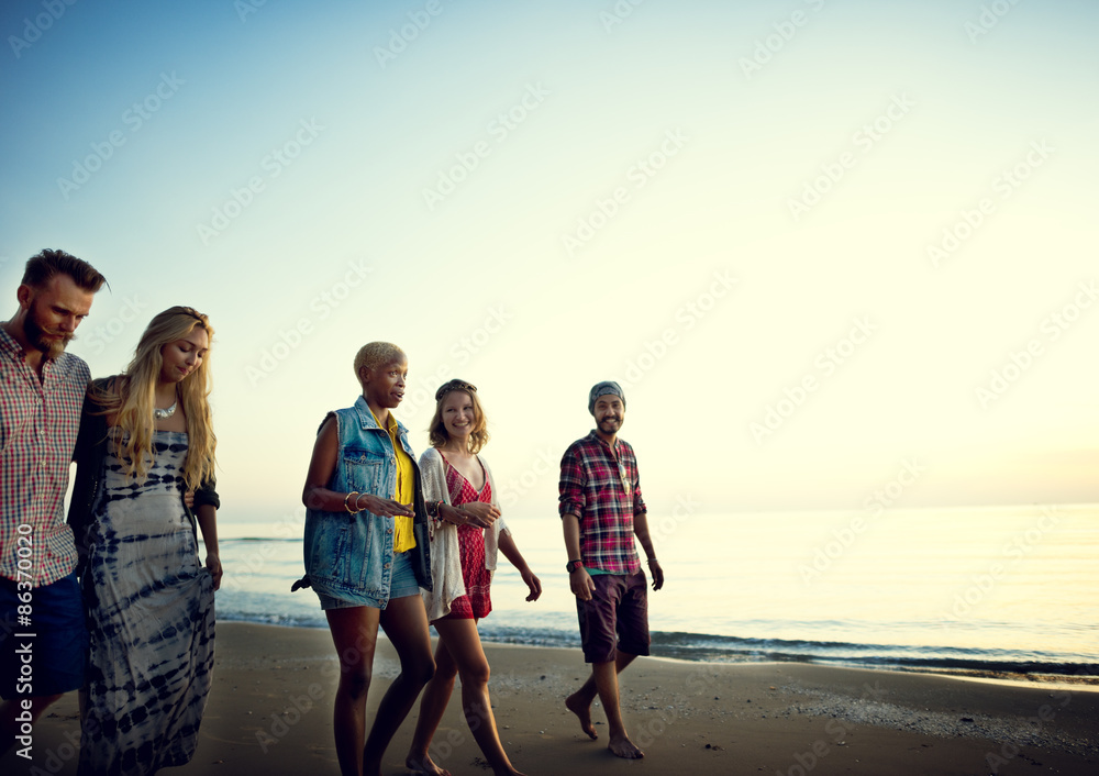 Friendship Freedom Beach Summer Holiday Concept Friendship Freedom Beach Summer Holiday Concept